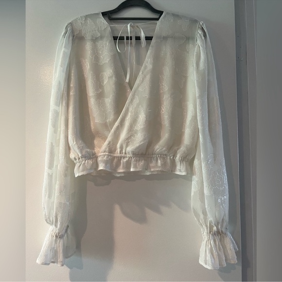 Anthropologie Sheer Surplice Blouse S - Picture 4 of 14
